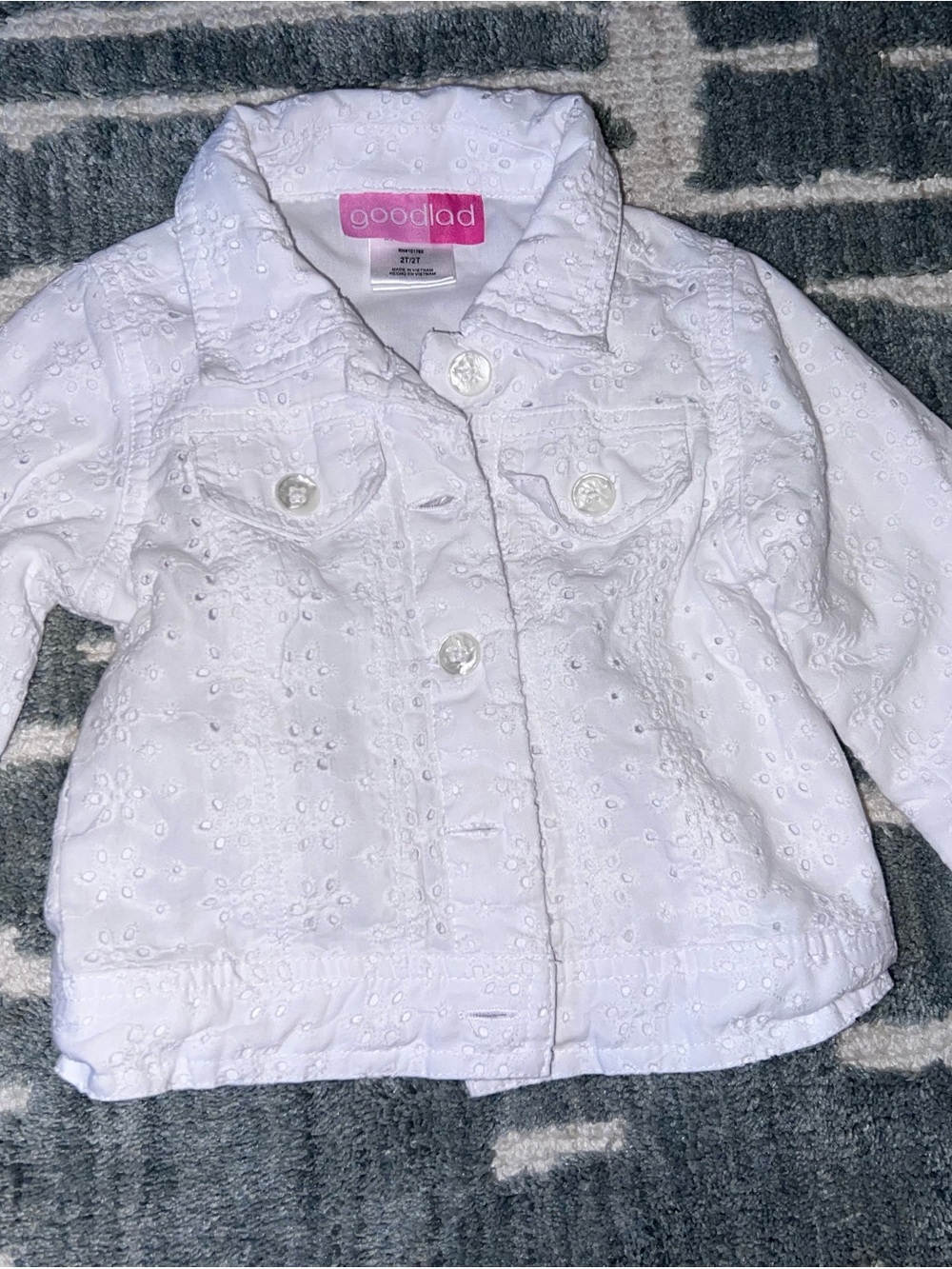Goodlad Girls' White Eyelet Jacket - Kids